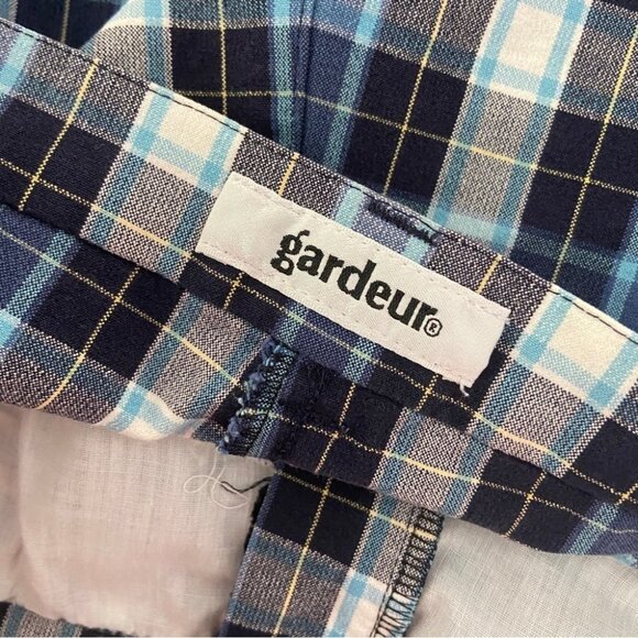 Gardeur Men's Blue Plaid Slim-Line Trousers Size 32 - Picture 3 of 4